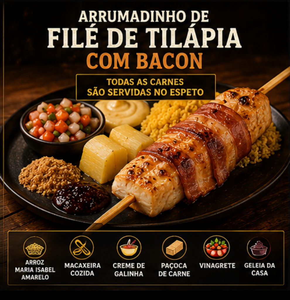 Arrumadinho Filé de Tilápia com Bacon